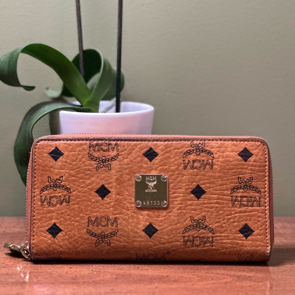 MCM zip around wallet